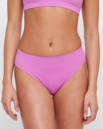 Ribbed Seamfree High Waisted Bikini Briefs - Lily Loves