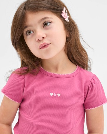 Australian Cotton Pointelle Picot Trim T-Shirt