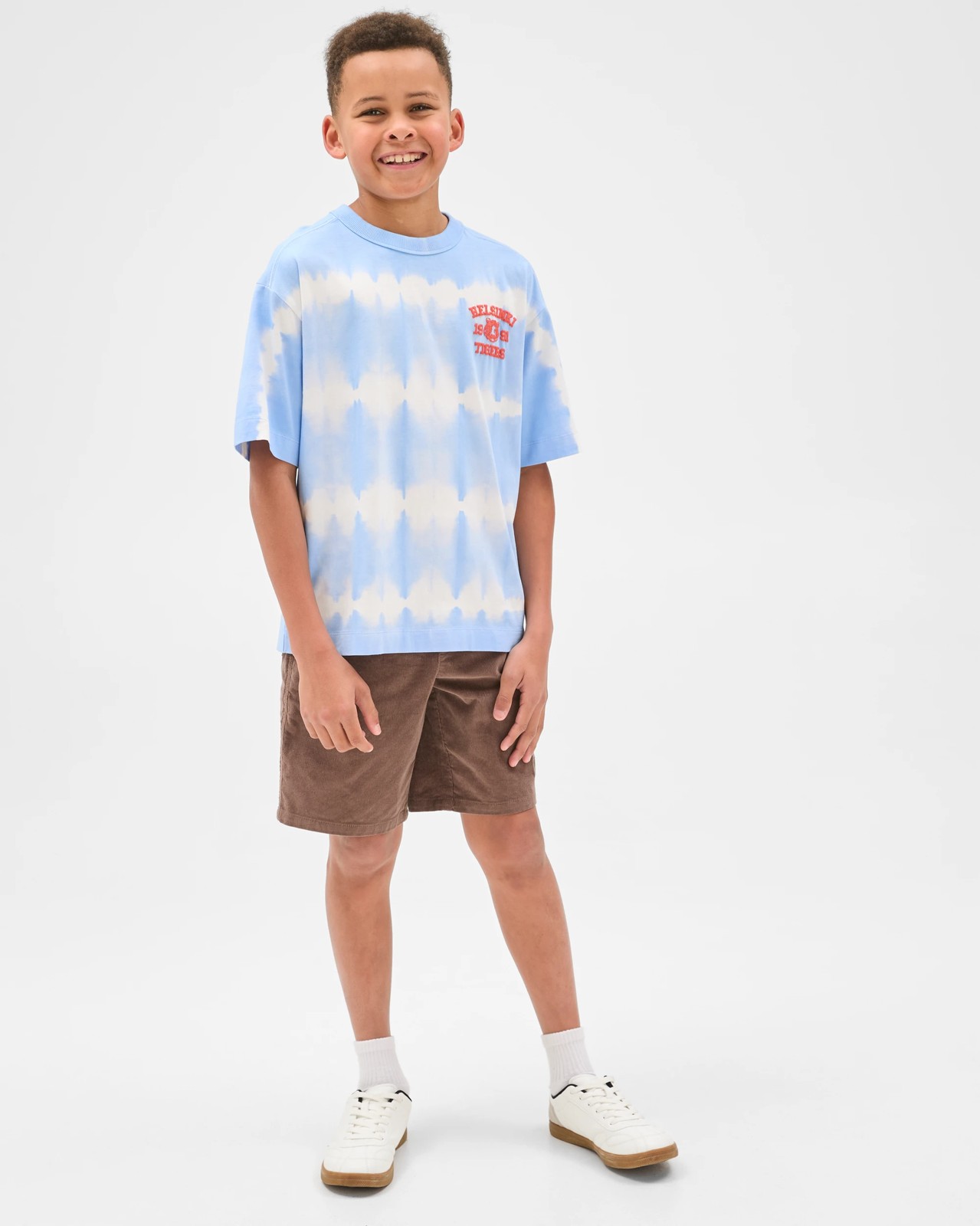 Australian Cotton Oversized Dyed Graphic T-Shirt - Blue 2 of 6
