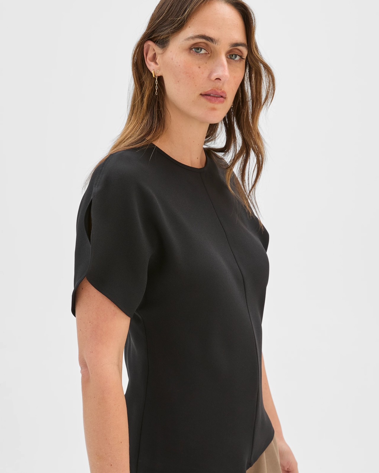 Preview Petal Sleeve Blouse - Black 5 of 5