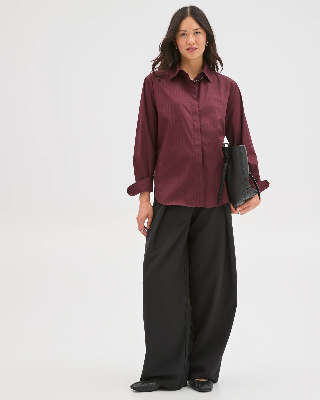 Preview Australian Cotton Poplin Shirt - Pinot Burgundy 2 of 6
