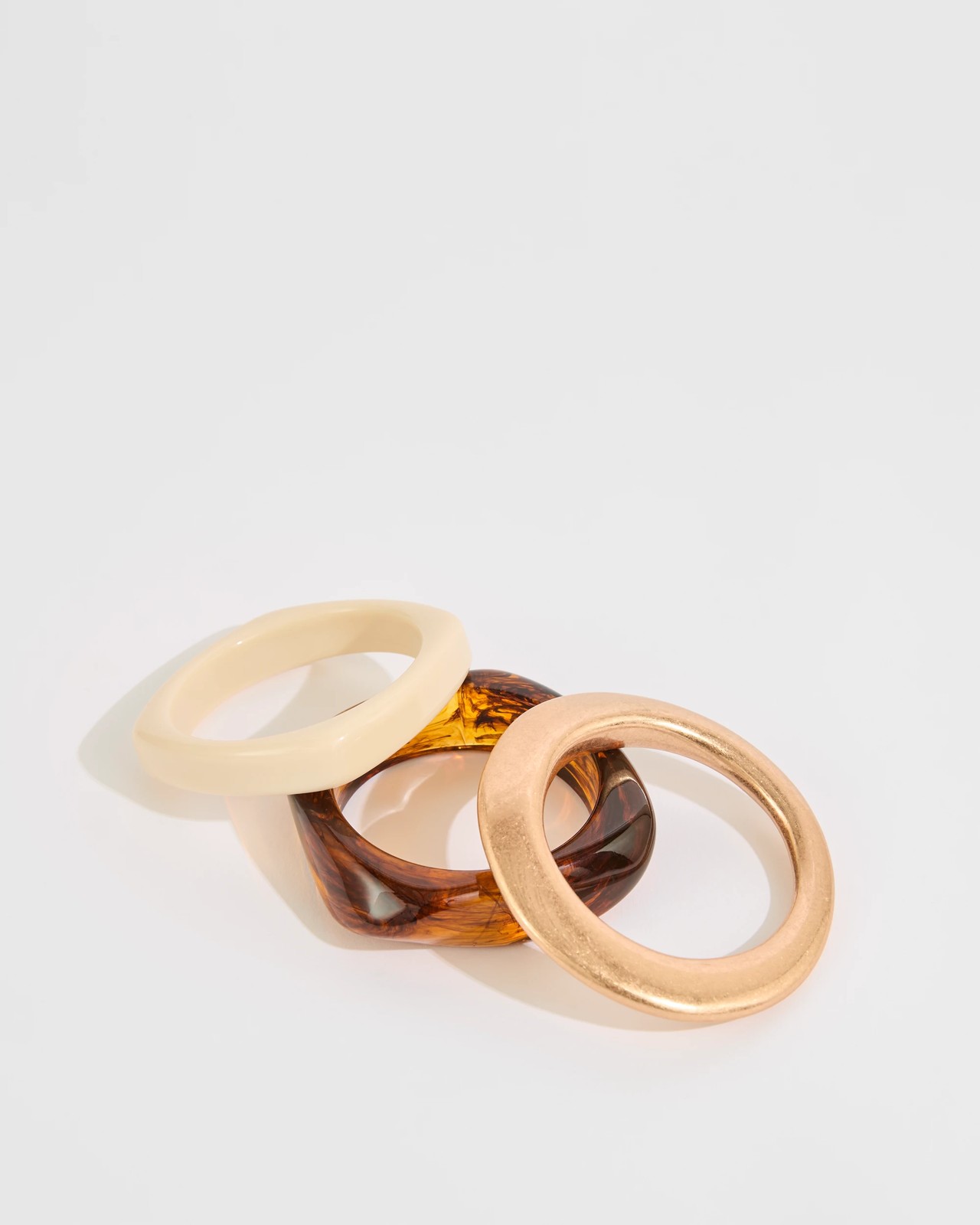 3 Pack Mixed Chunky Bangle Set - Russet 2 of 2
