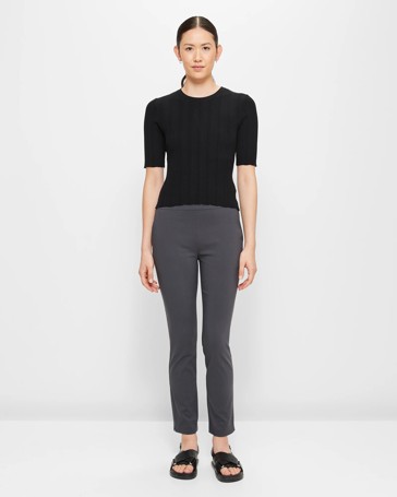 Skinny Ankle Length Bengaline Pants - Preview