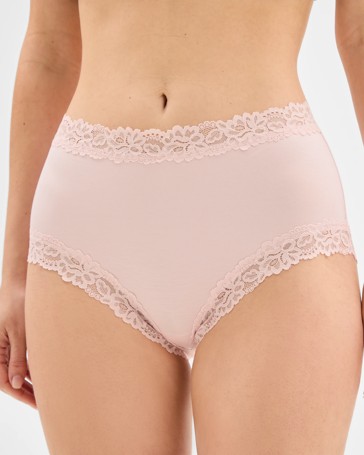 Womens Modal and Lace Full Briefs 2 Pack