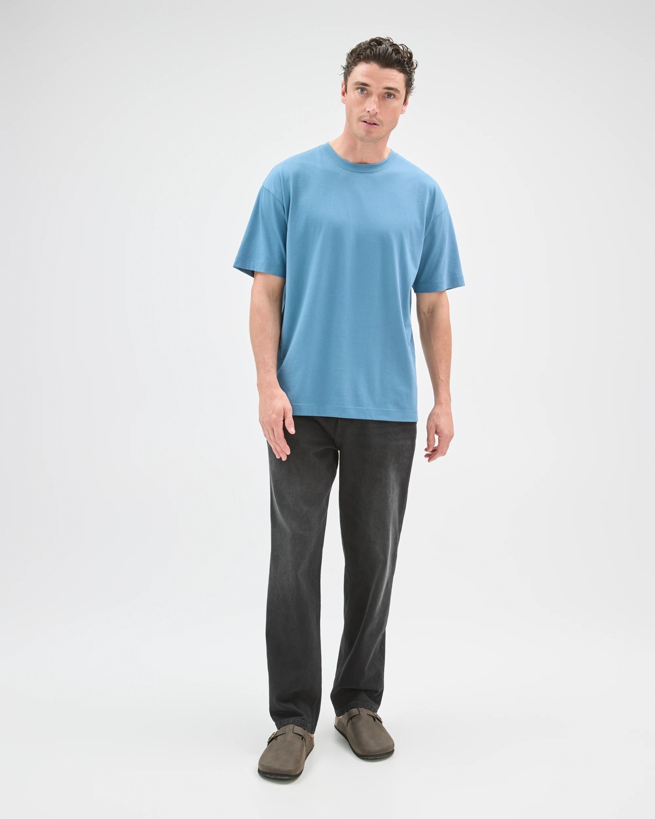 Australian Cotton Relaxed T-Shirt - Agean Blue 2 of 6