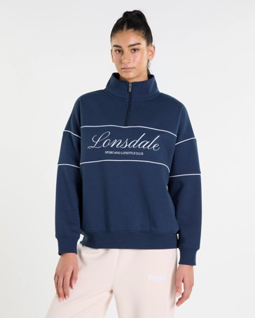 Piped Boxy 1/4 Zip Jumper - Lonsdale London