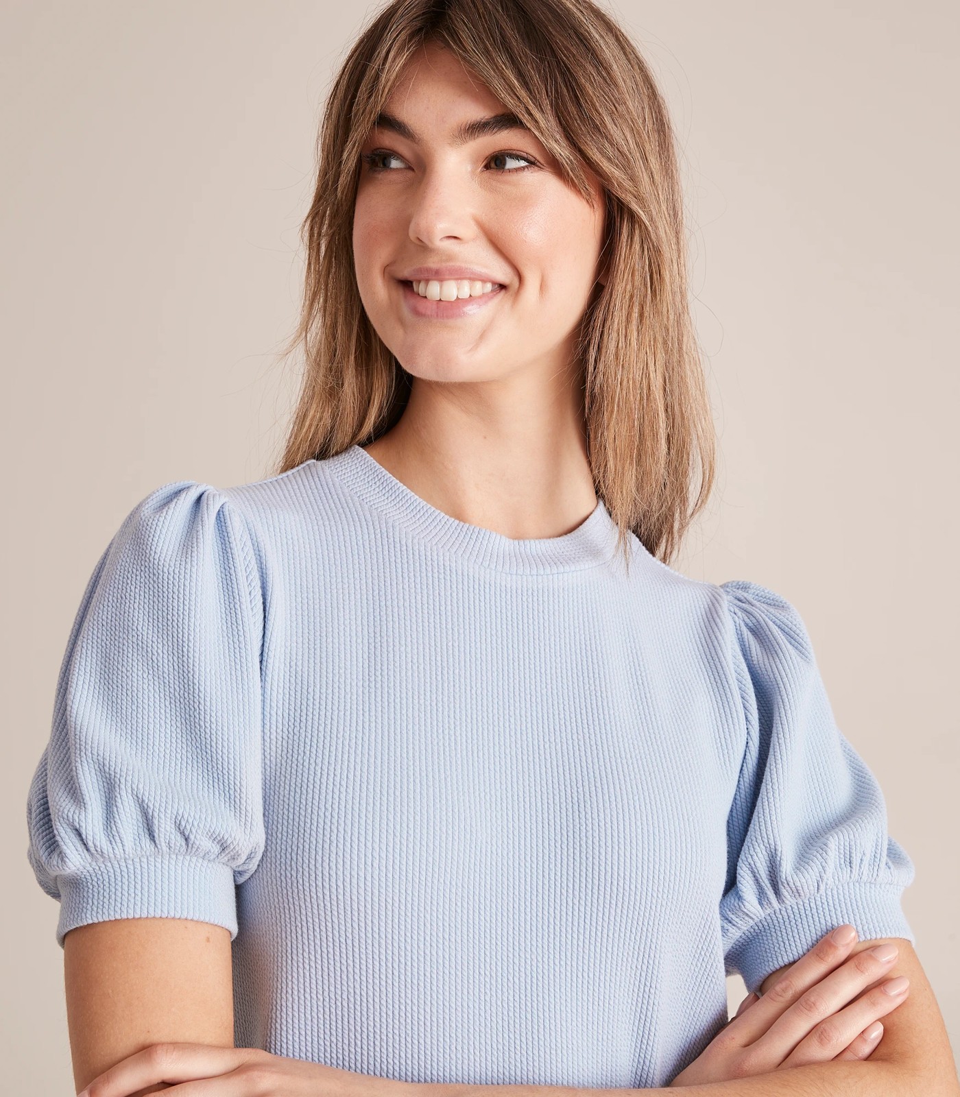 Puff Sleeve Rib T-Shirt 2 of 5