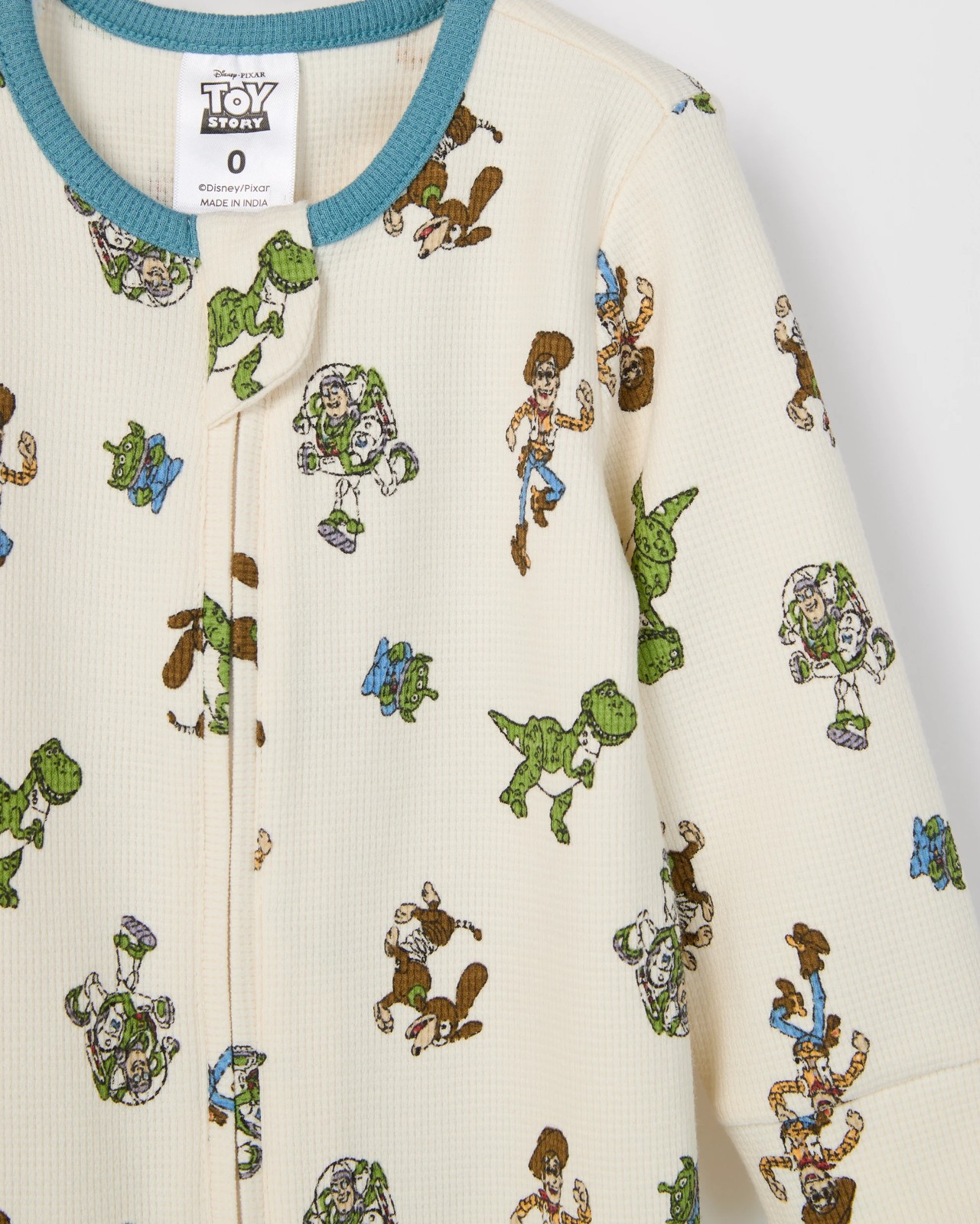 Disney Toy Story Baby Organic Cotton Waffle Zip Coverall 5 of 5