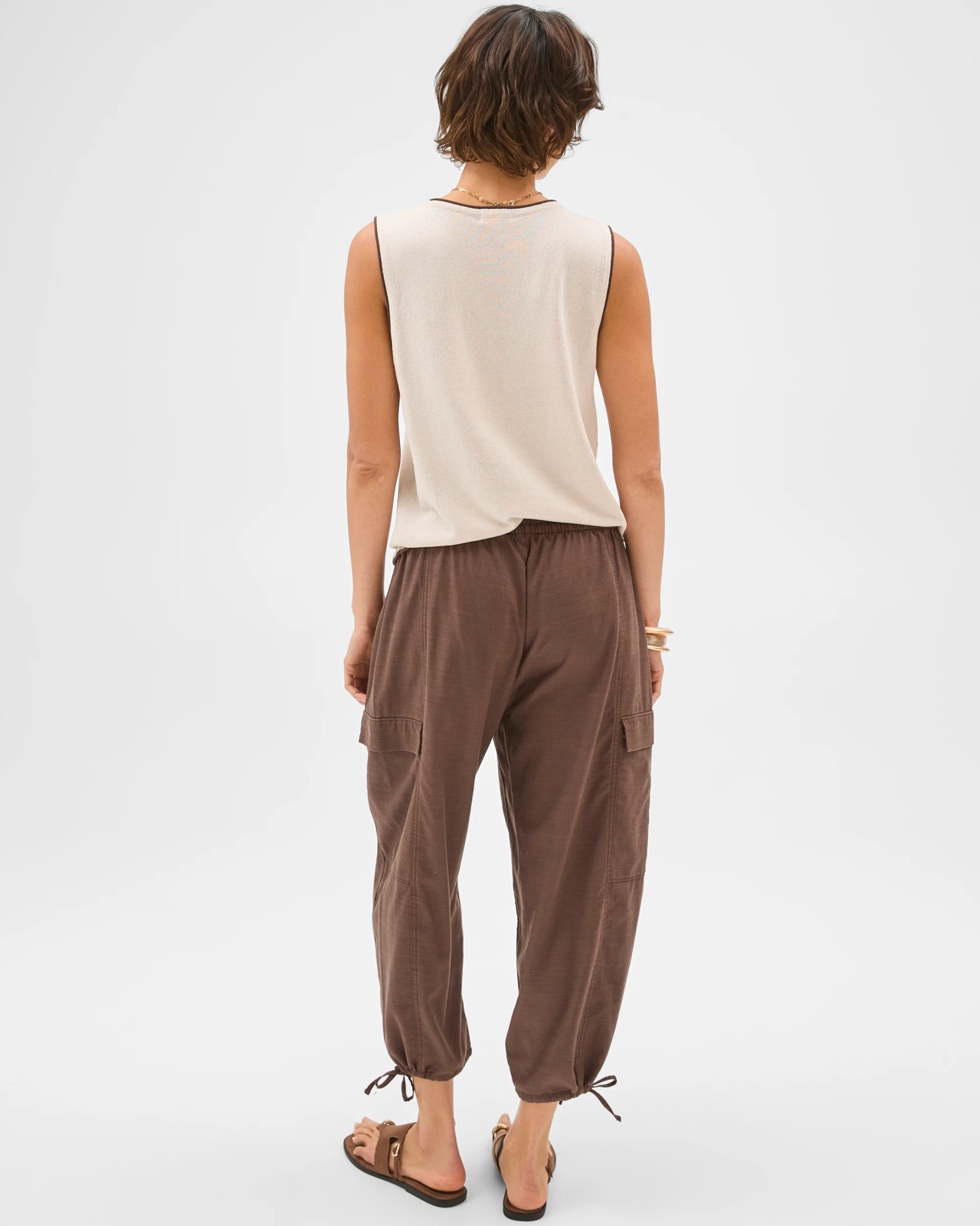 Slub Cargo Pull On Pants - Coffee Bean 6 of 6