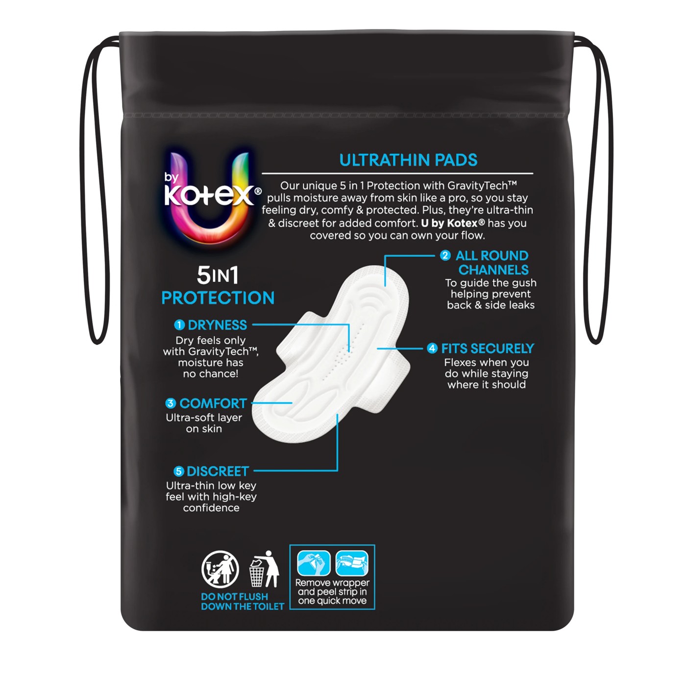 U By Kotex 14 Pack Ultrathin Regular Pads with Wings 3 of 6