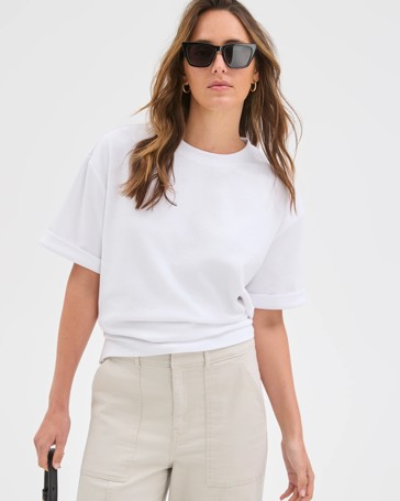 Turnback Cuff Boxy Rib T-Shirt