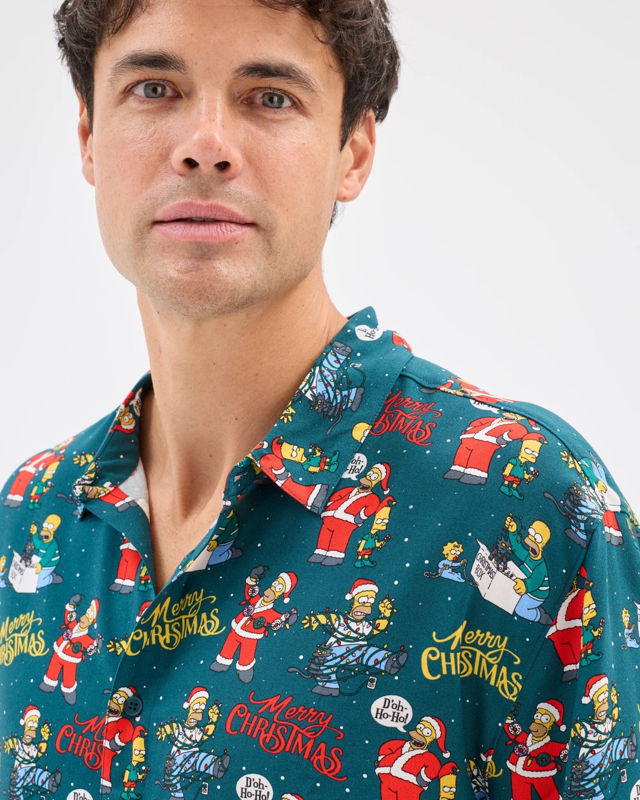 Licensed Simpsons Christmas Short Sleeve Shirt 3 of 5