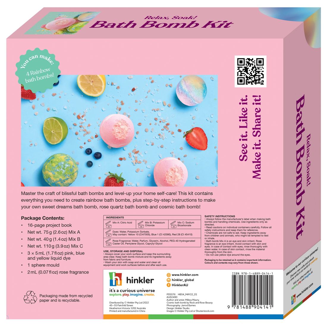 Oh My Craft! Relax, Soak! Bath Bomb Kit Target Australia