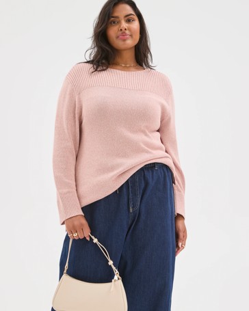 Plus Size Australian Cotton Blend Ottoman Twist Jumper