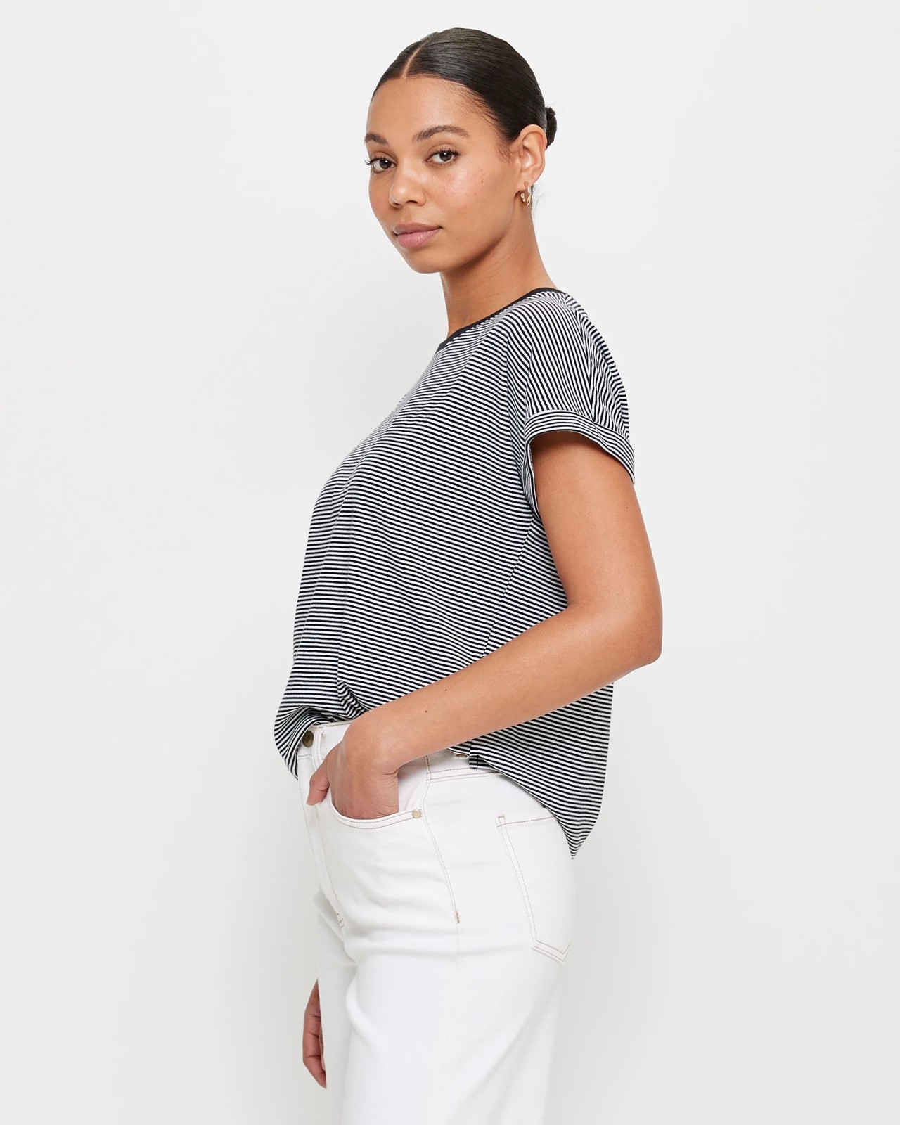 Australian Cotton Roll Cuff Slouchy T-Shirt 3 of 6