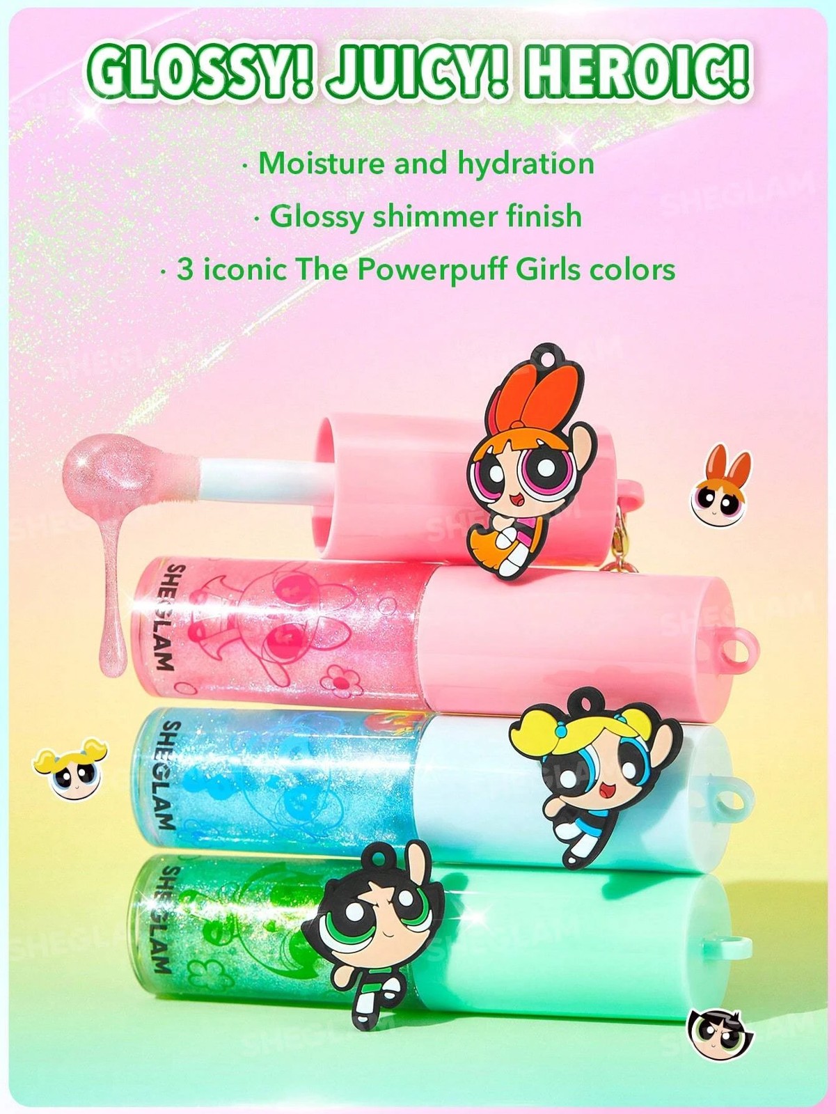 The Powerpuff Girls x SHEGLAM Super Trio Lip Gloss - Buttercup 2 of 6