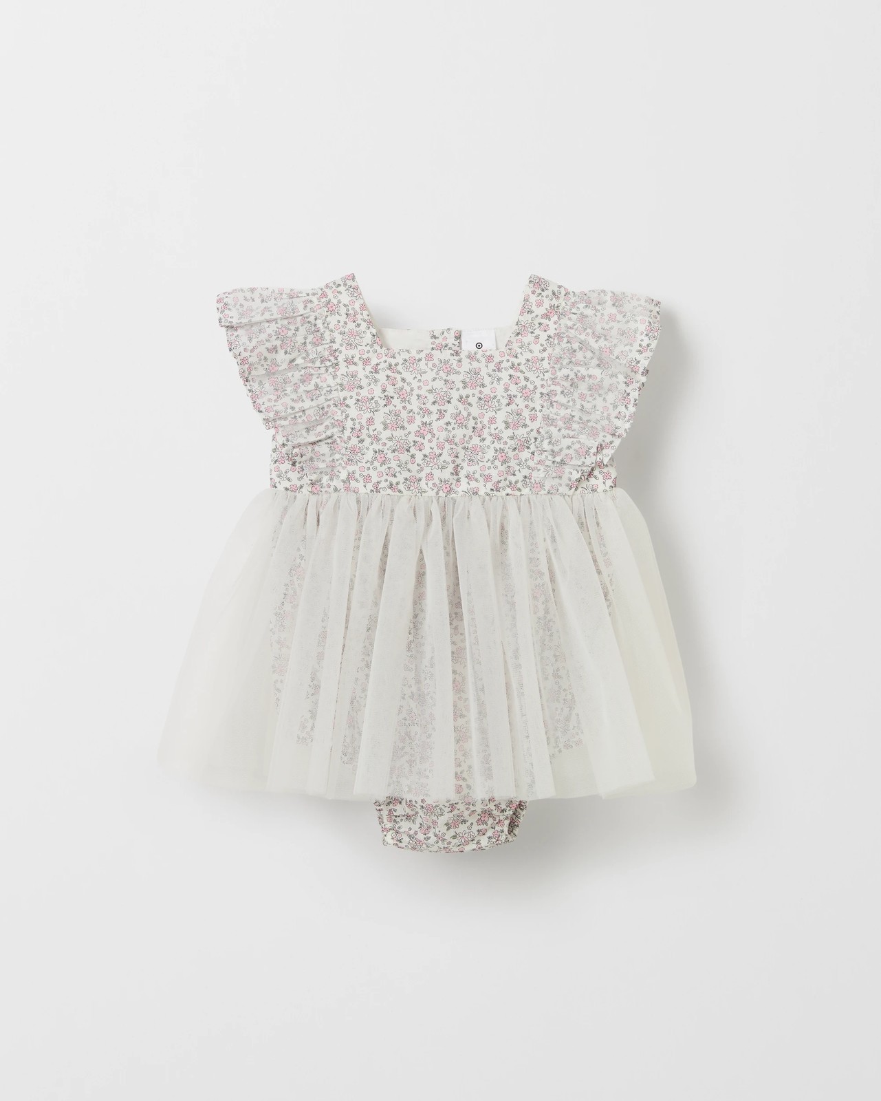 Baby Cotton Woven Romper with Tulle 4 of 5