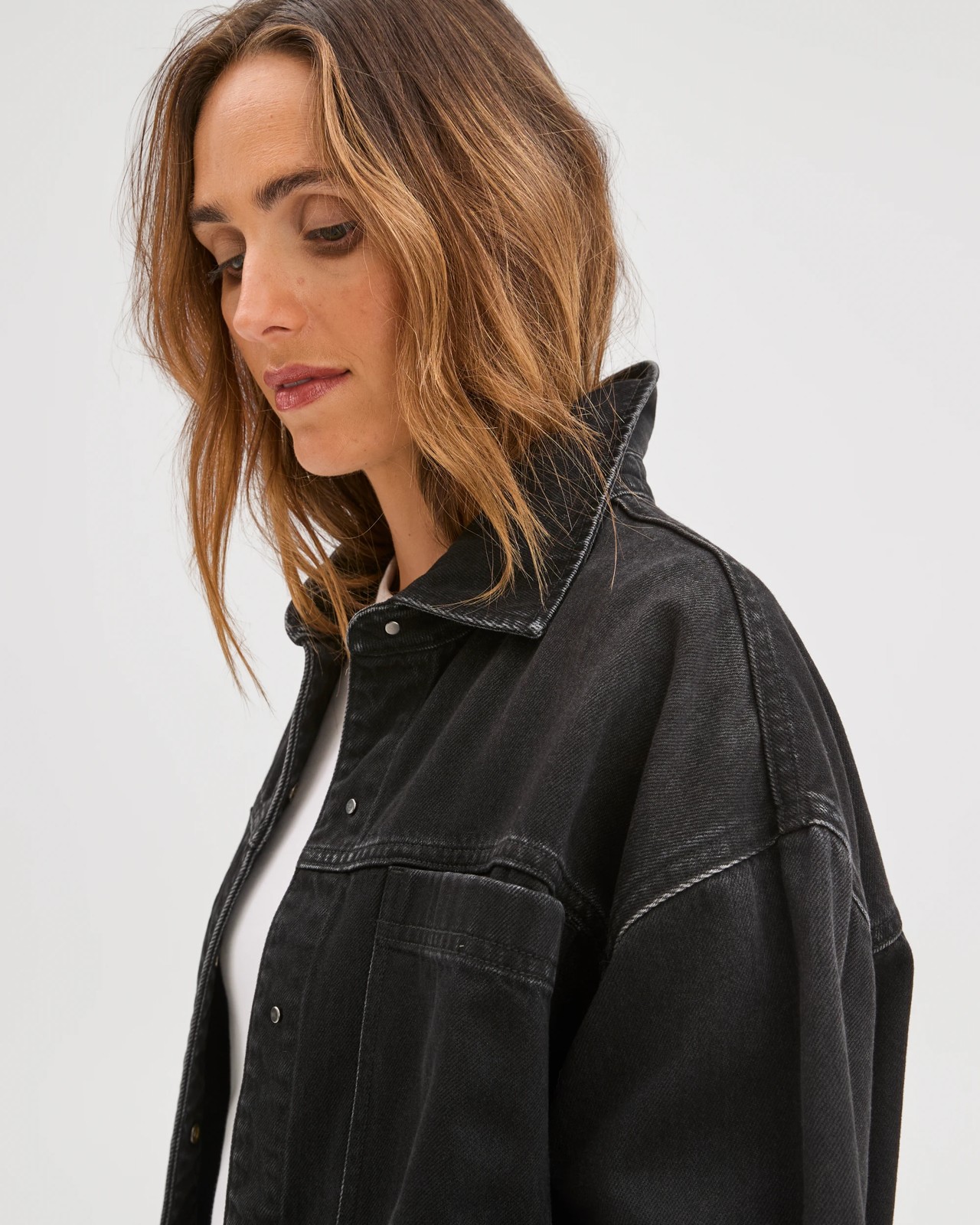 Long Sleeve Denim Shacket 5 of 5