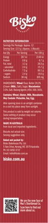 Bisko Bakehouse Traditional Shortbread Macadamia Fingers 150g