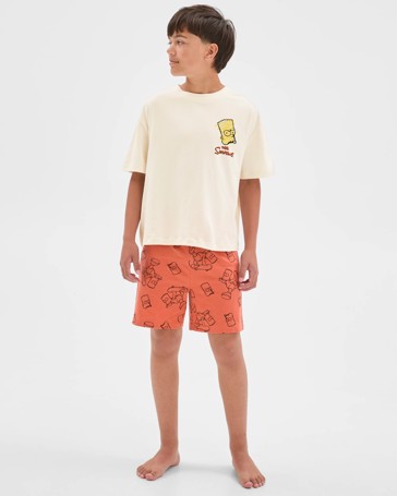 The Simpsons Australian Cotton Older Boys Oversized Knit Pyjama Set