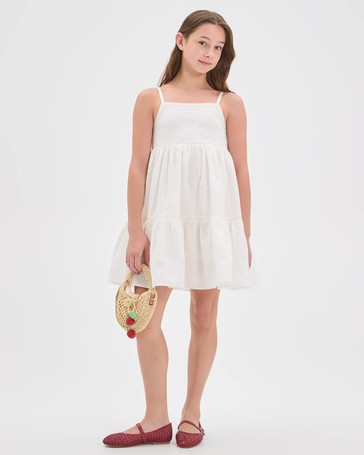 Cotton Blend Embroidered Special Occasion Dress