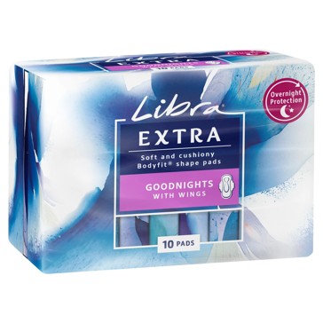 Libra Extra Goodnights Pads - 10 Pack