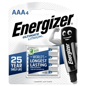 4 Pack Energizer Ultimate AAA Lithium Batteries
