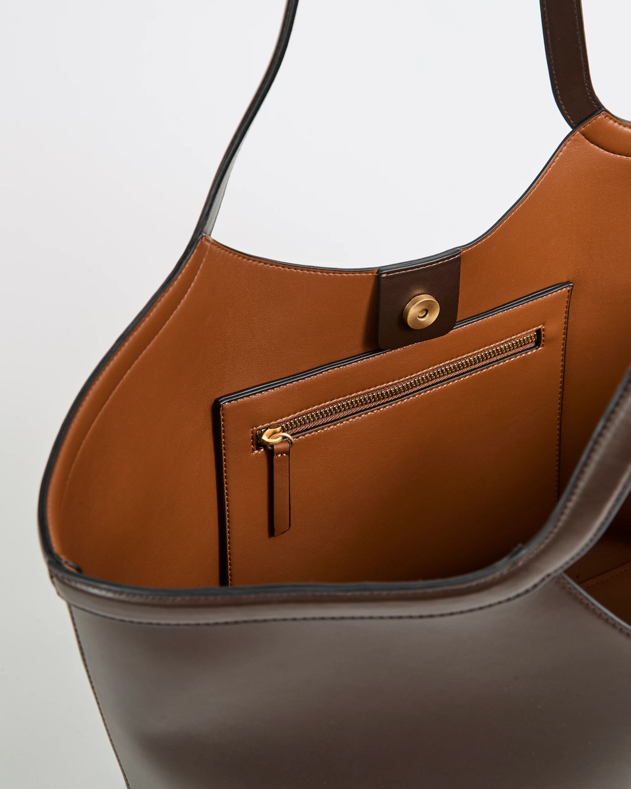 Minimal Trapeze Tote Bag - Chocolate 2 of 2