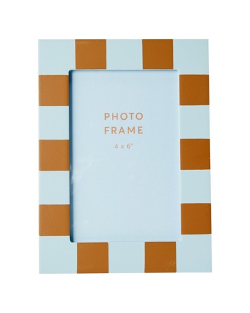 Anko Check Photo Frame 4in. x 6in. - Blue and Tan
