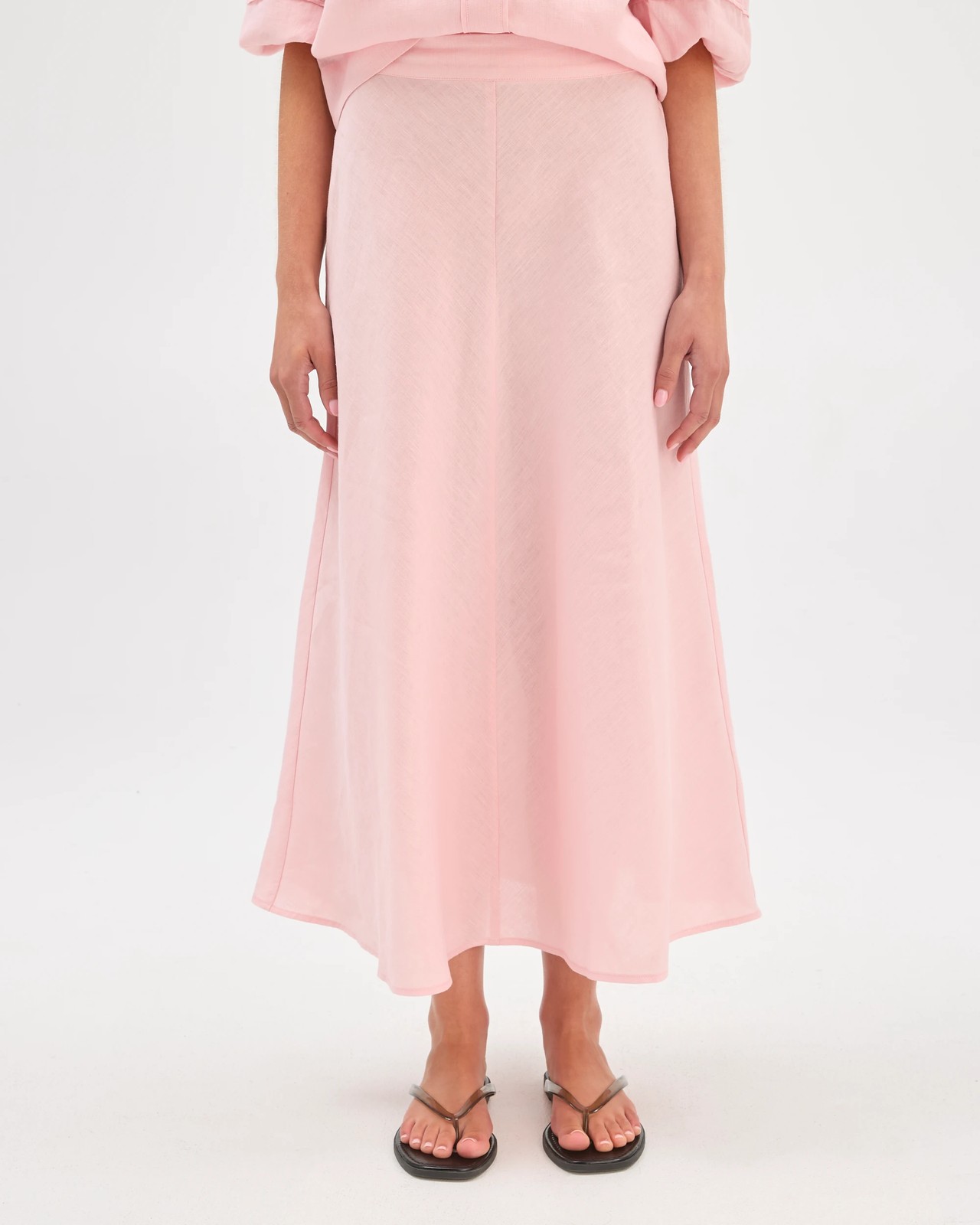 Petites European Linen Seam Detail Skirt 3 of 5