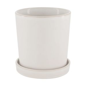 Pot with Saucer, White - Anko product image