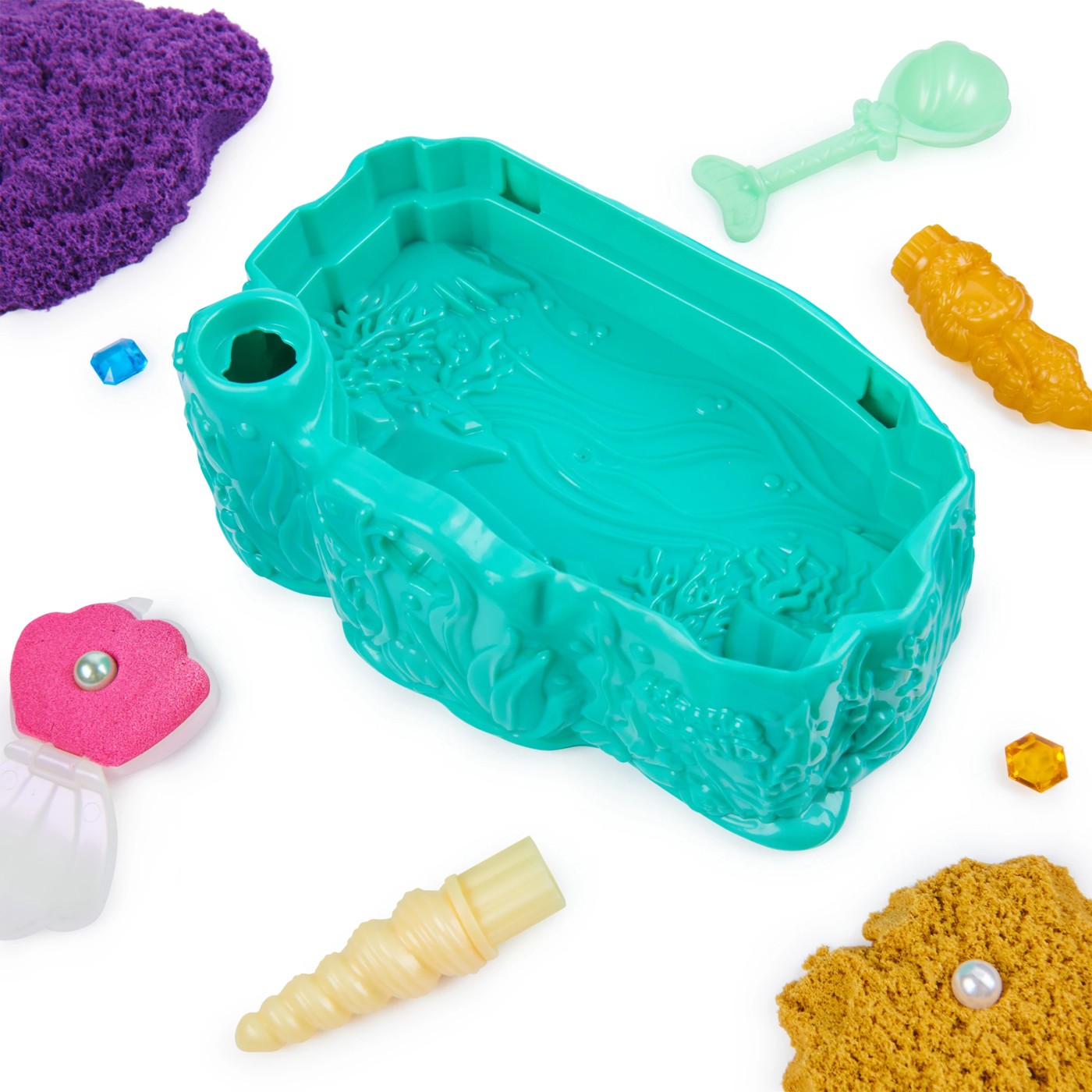 Kinetic Sand, Mermaid Crystal Playset, with Tools and Storage