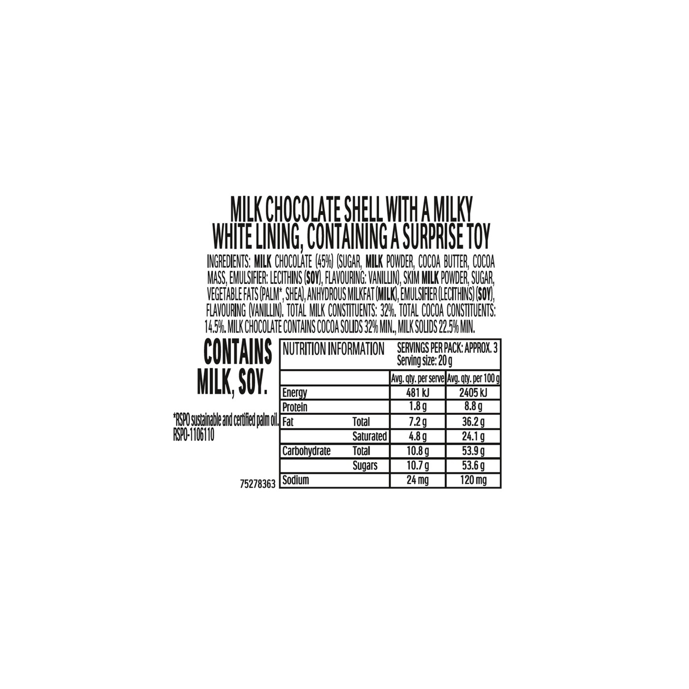 Kinder Surprise Milk Chocolate Easter Bunny 75g - Blue 2 of 2