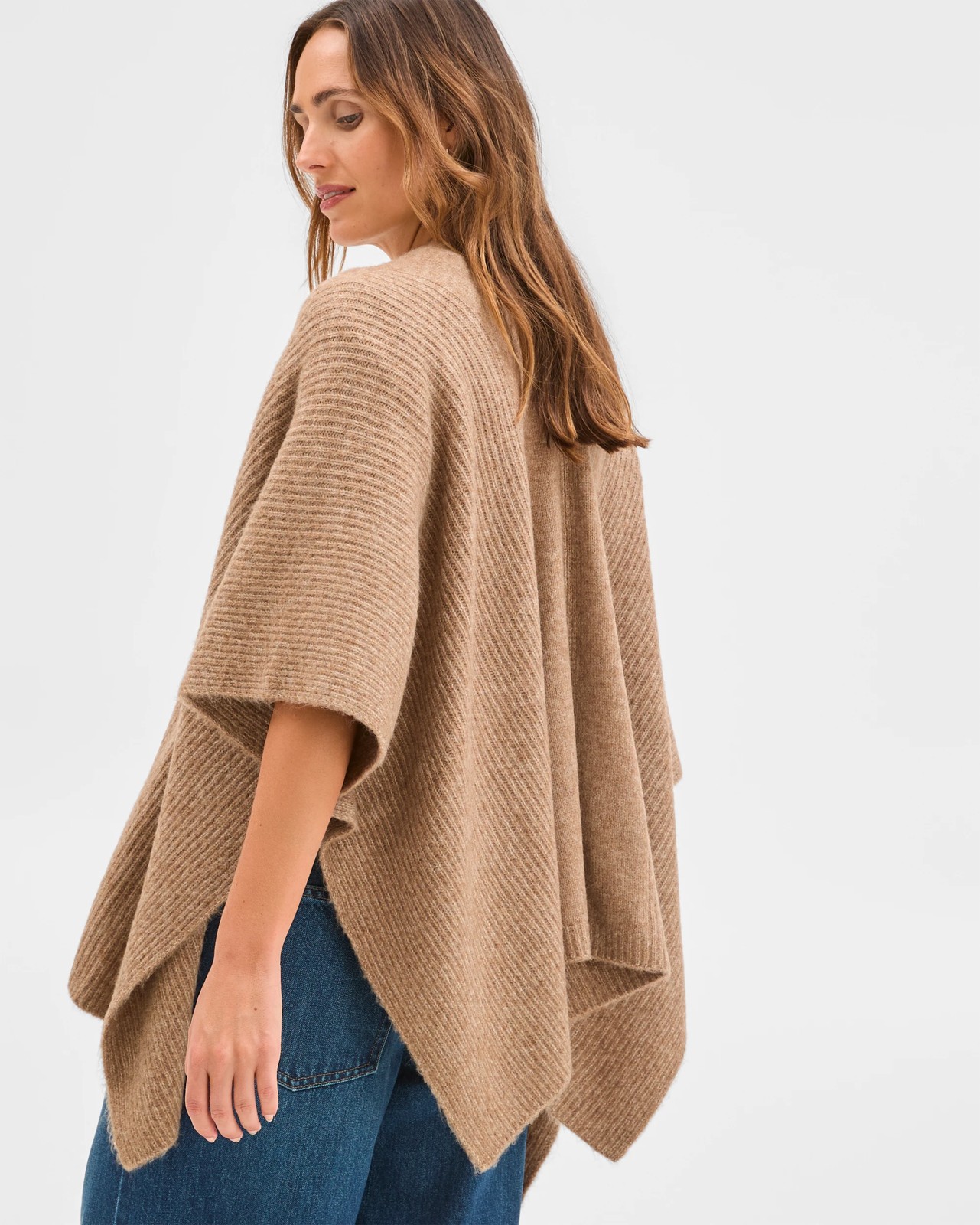 Knitted Poncho - Taupe Marle 4 of 6