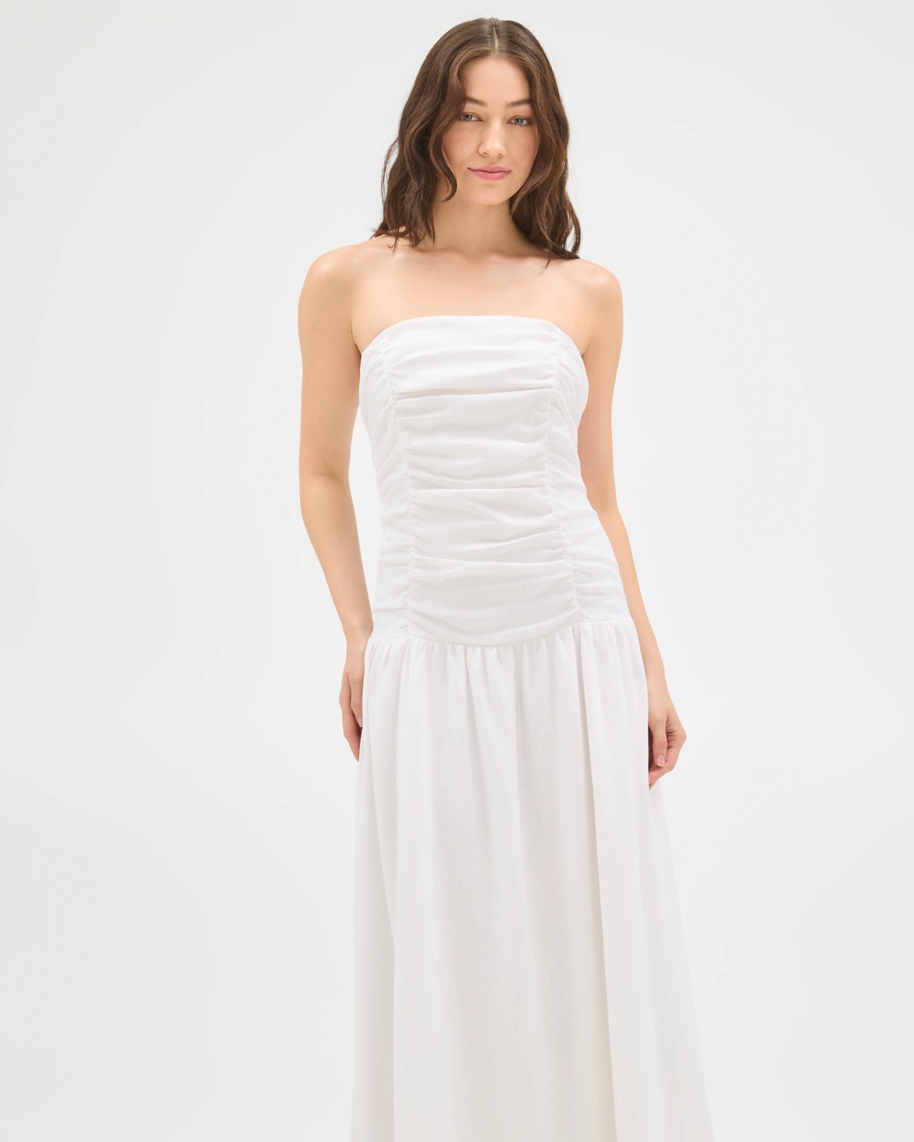 Lily Loves European Linen Drop Waist Maxi Dress - White 5 of 5