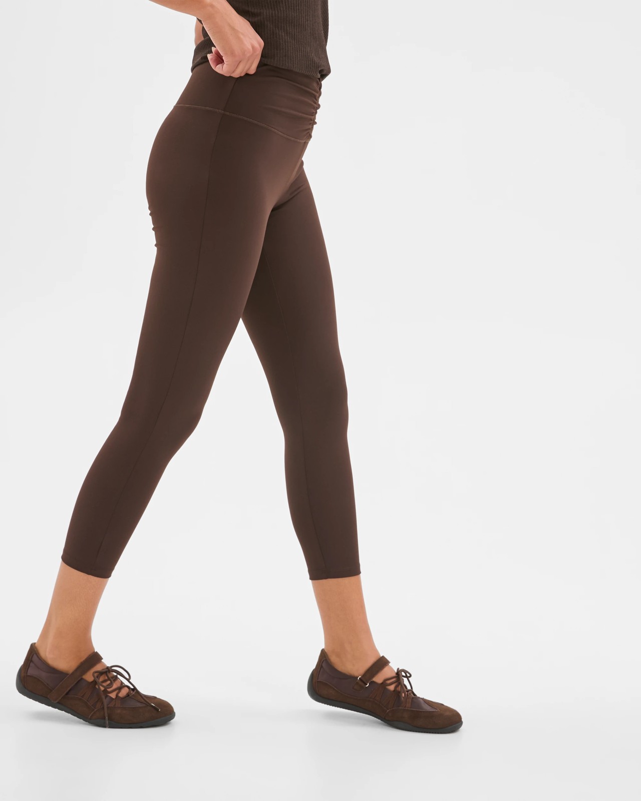 Active Studio Soft Ruched 7/8 Length Tights - Cocoa 4 of 6