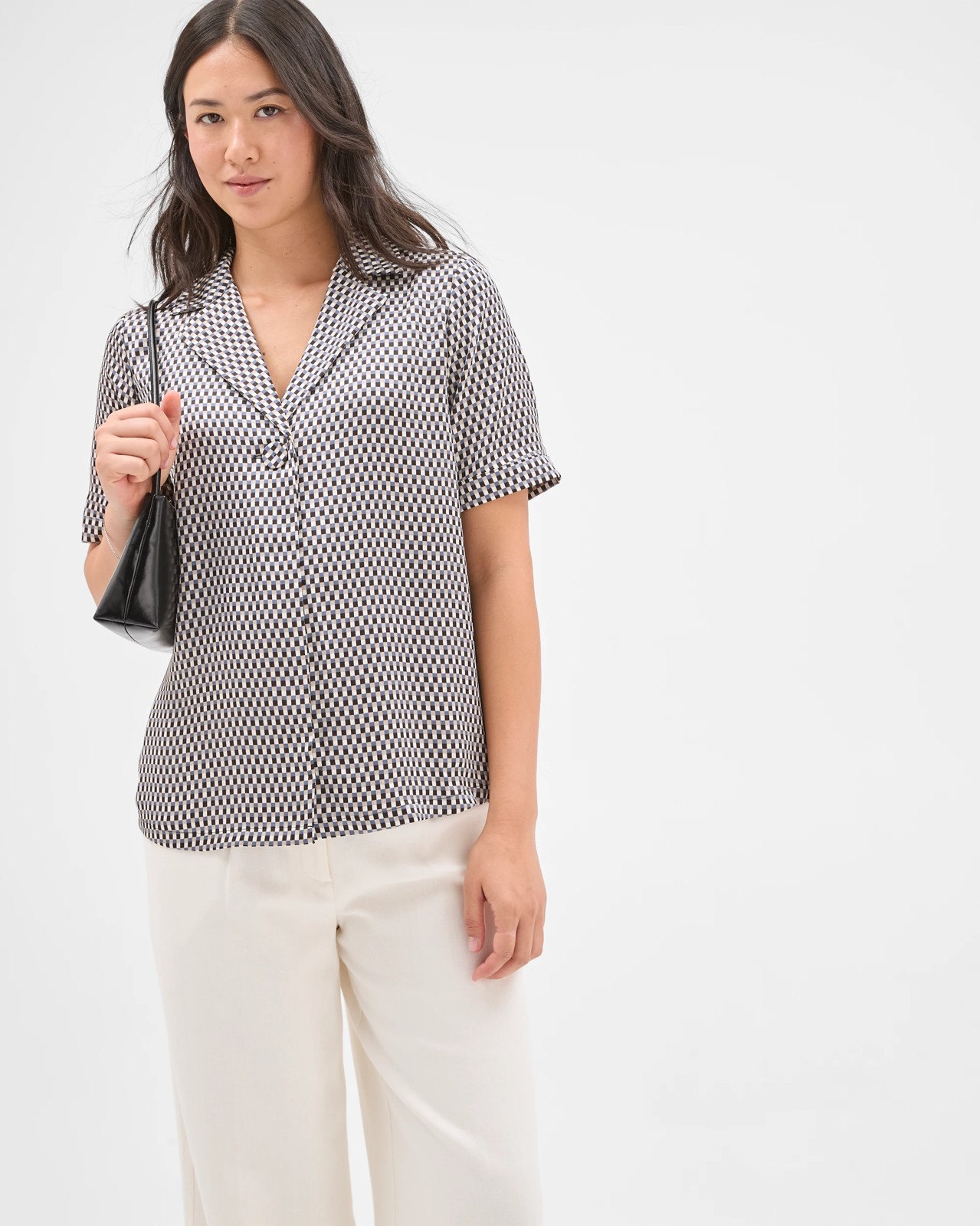 Preview Short Sleeve Satin Shirt 2 of 6