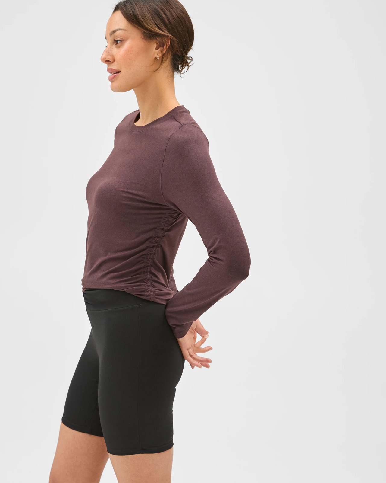 Active Studio Soft Ruched Bike Shorts - Black 3 of 6