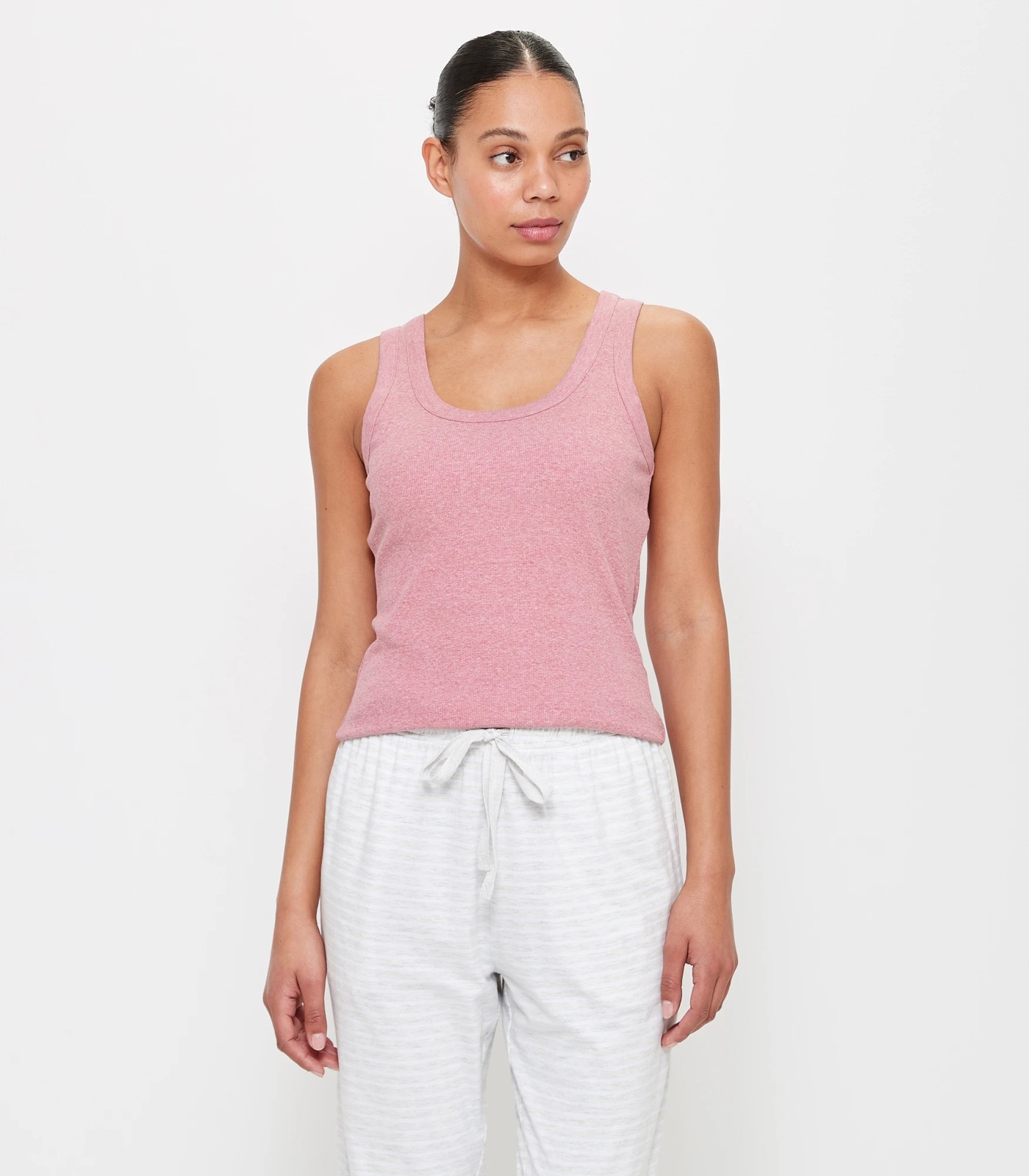 Sleep Singlet with Shelf Bra - Berry Marle