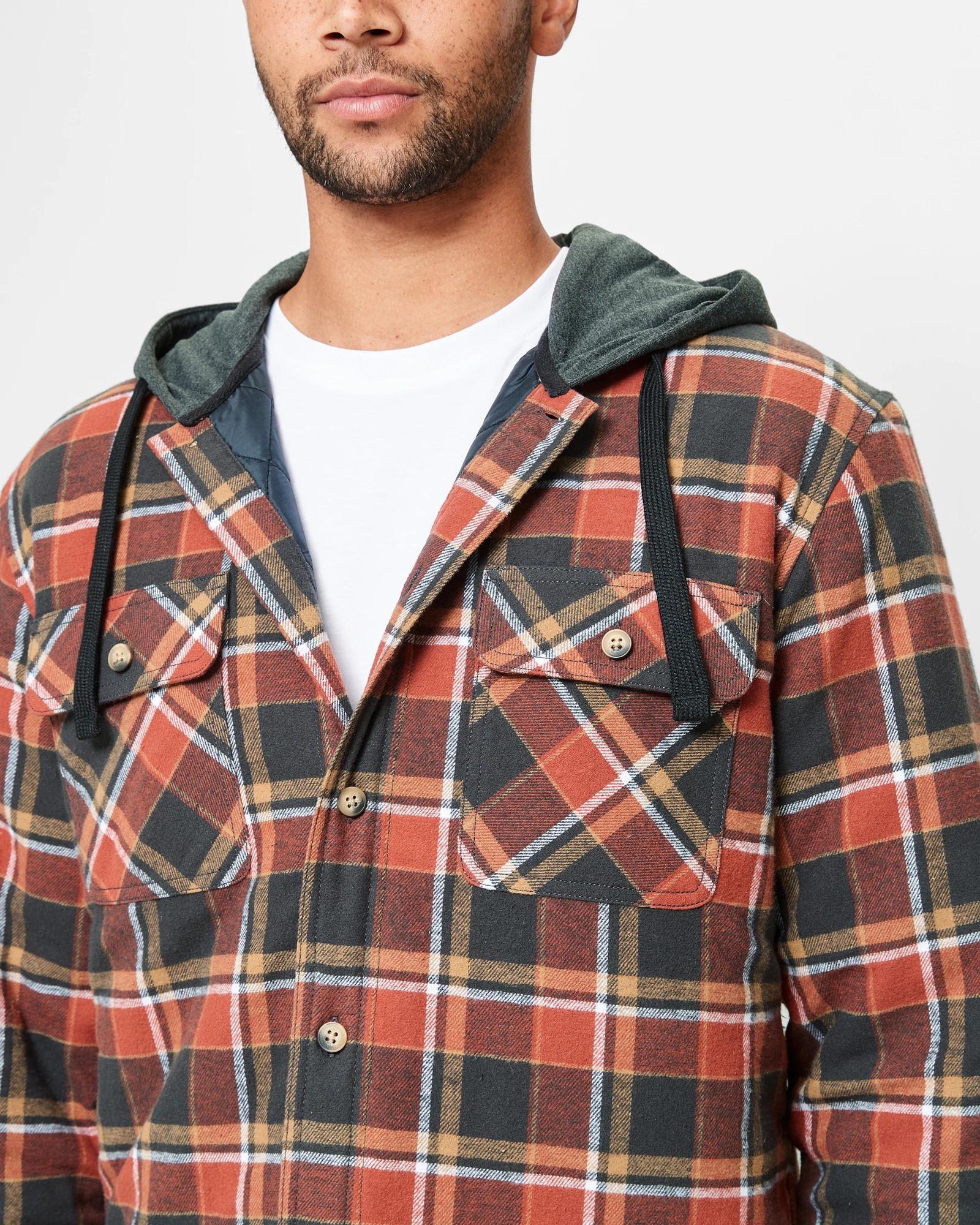 ジャケット・アウター front design check pattern hooded jacket Burberry Logo Embroidered Check-pattern Zipped Hooded Jacket