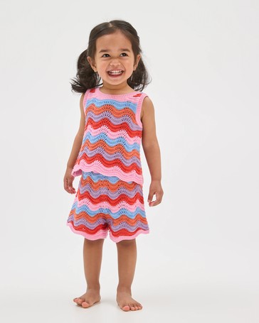Baby Organic Cotton Crochet Top & Shorts Set