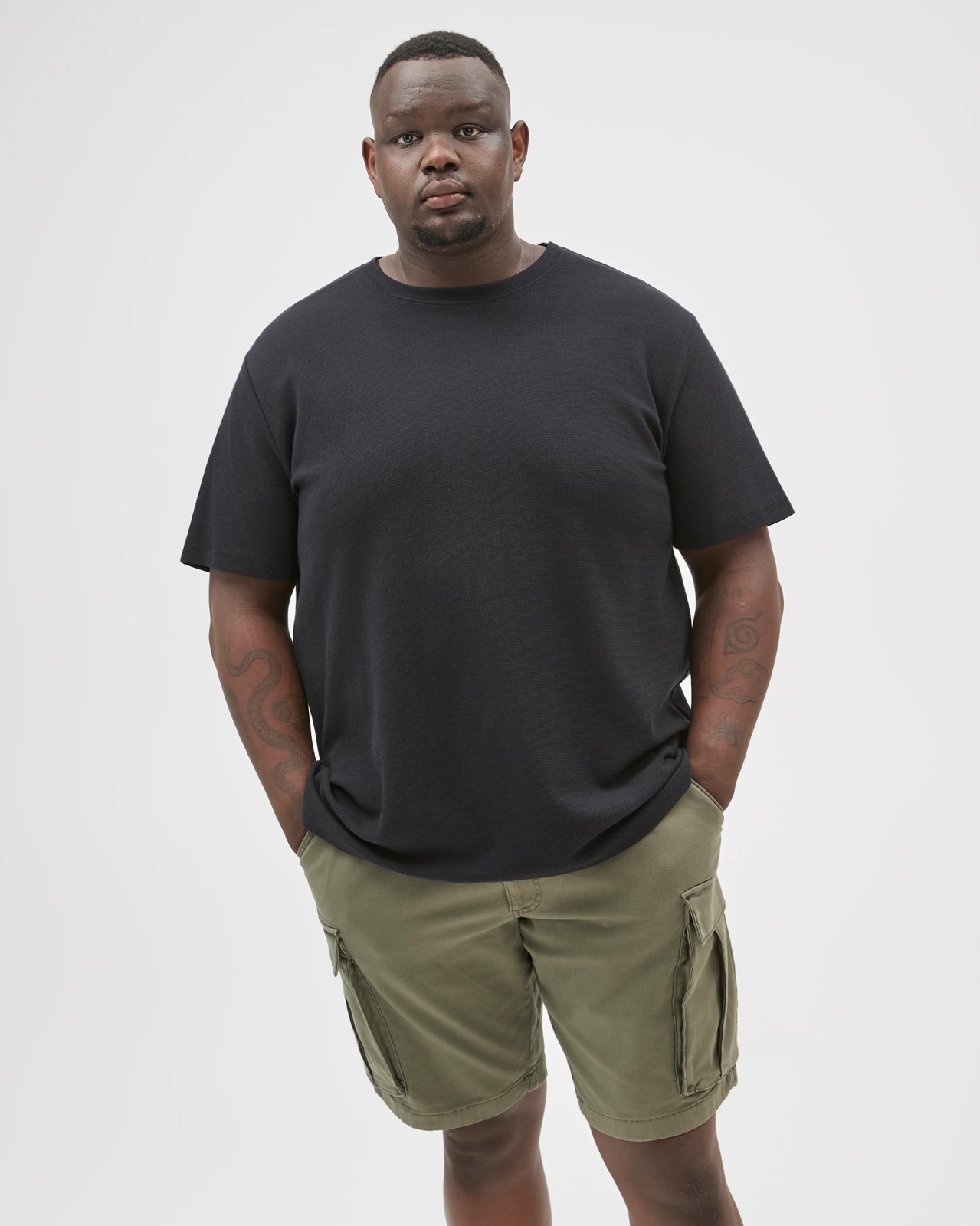 Plus Size Australian Cotton Cargo Shorts - Army 3 of 6