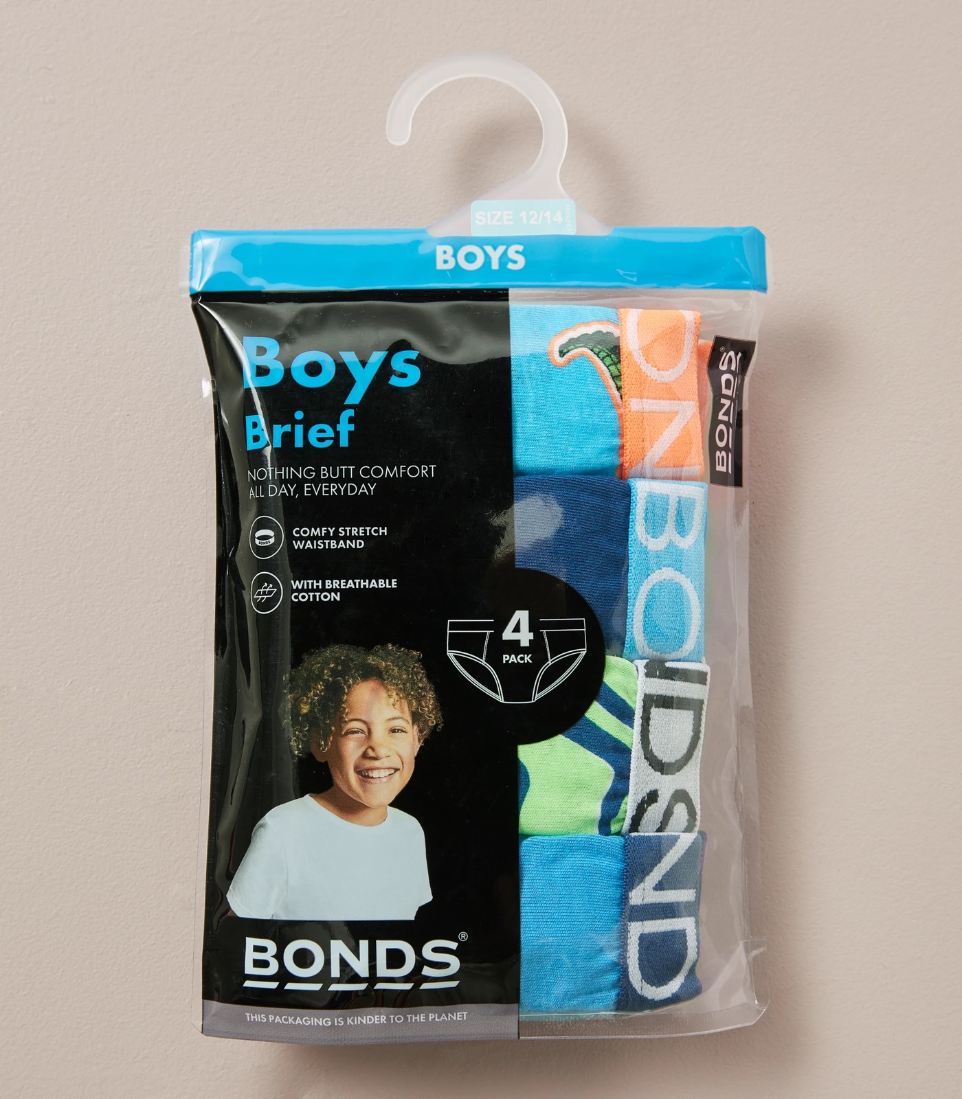 4 Packs Bonds Boys Briefs