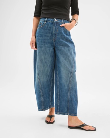 Lily Loves Crop Horseshoe Leg Denim Jeans