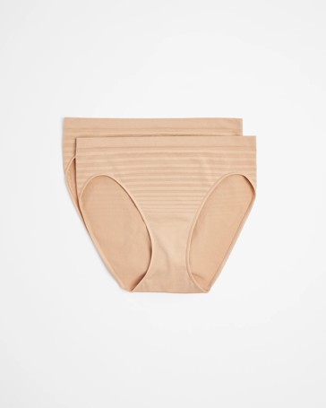 Target 2 Pack Cotton Seamfree High Cut Briefs - Brown<!-- -->