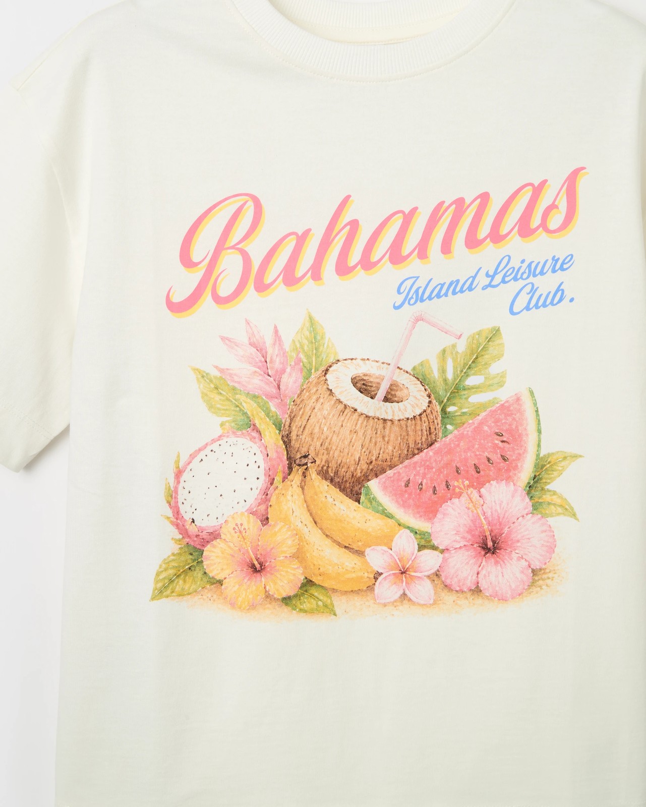 Australian Cotton Oversized T-Shirt - Bahamas Cream 6 of 6