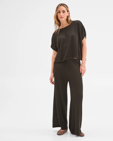 Wide Leg Textured Pants