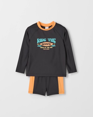 Long Sleeve Rash Vest and Trunks Swim Set