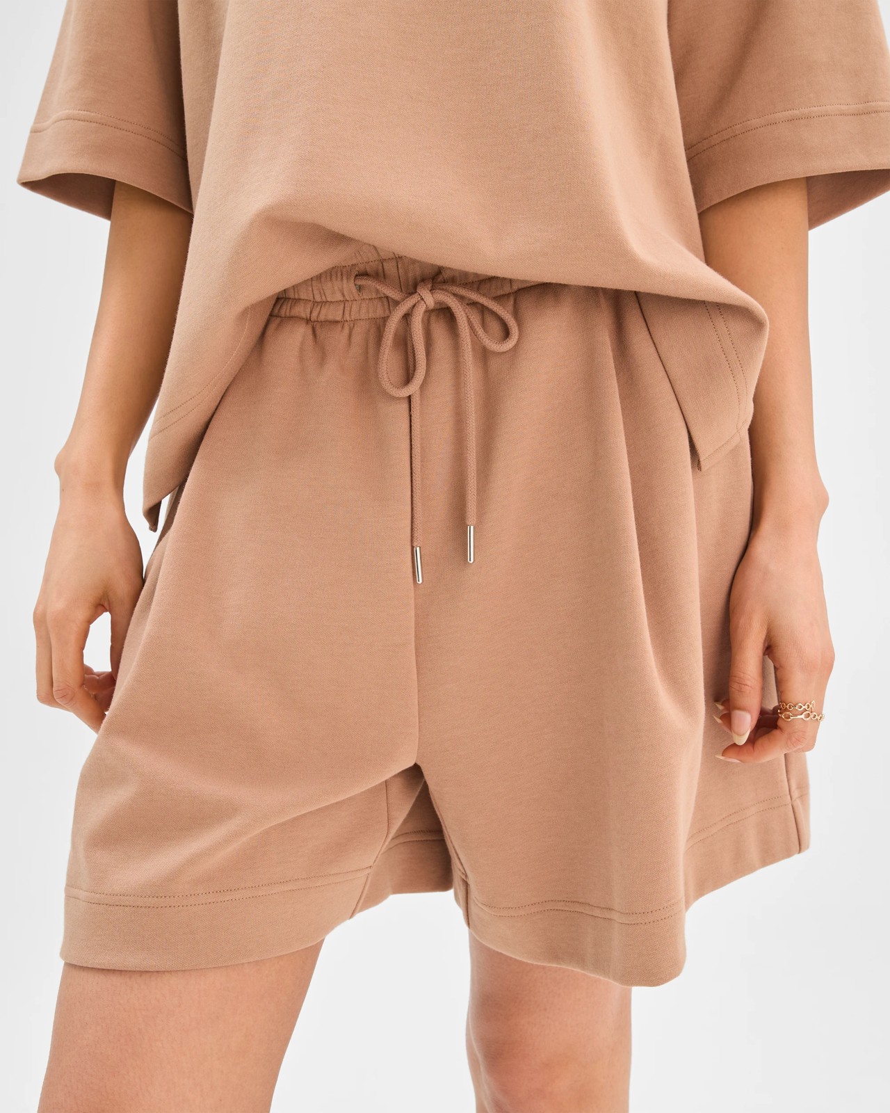 Australian Cotton Blend Relaxed Drape Shorts - Amphora 4 of 6