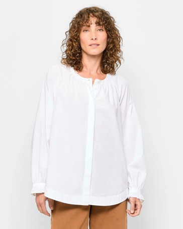 Long Sleeve Poplin Blouse